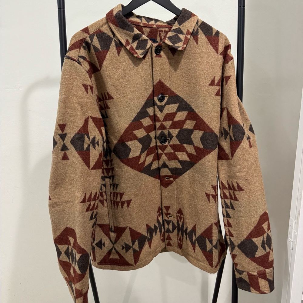 Pendleton Tan and Brown Geometric Cardigan